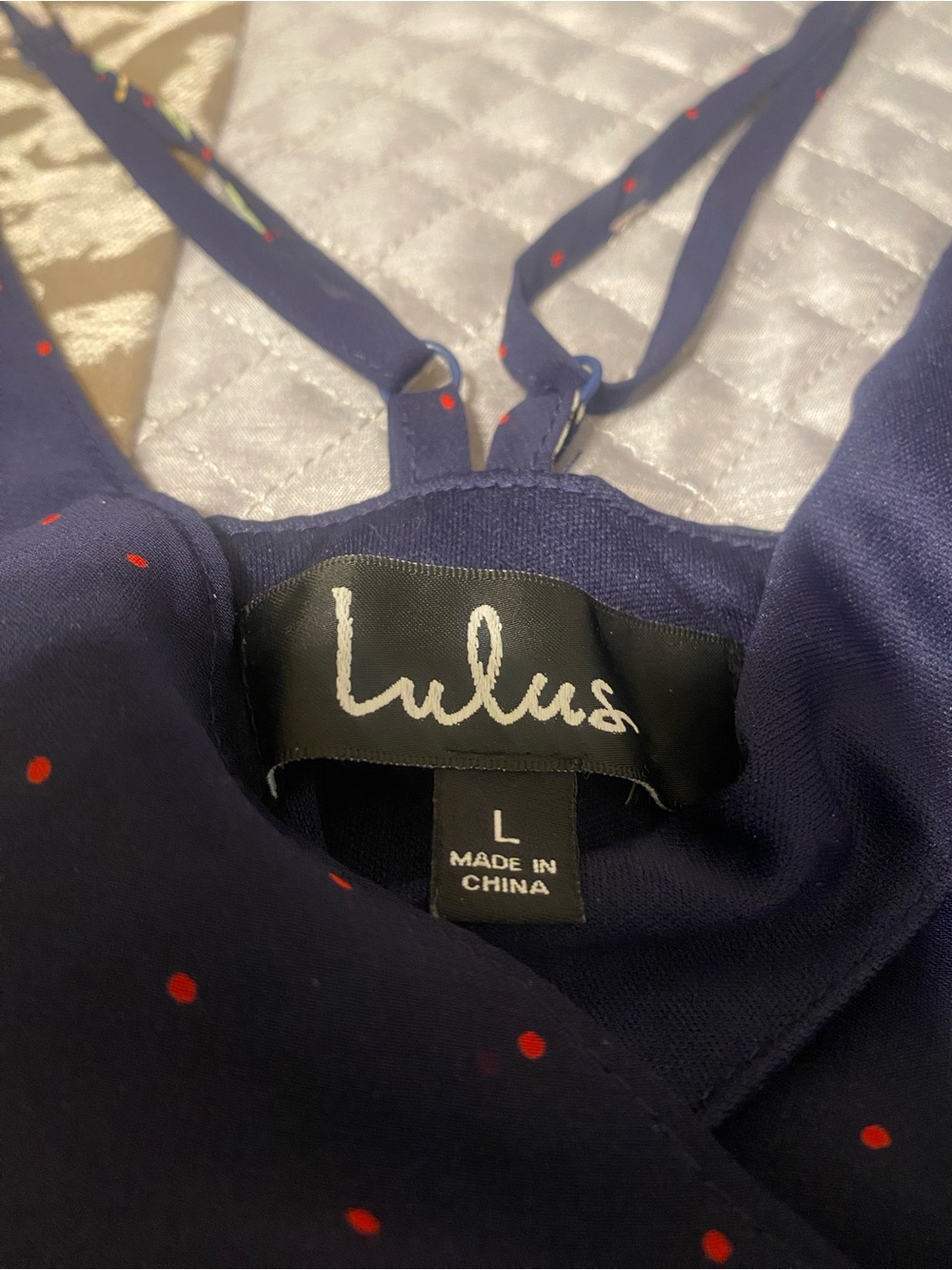 Lulu's Navy Floral Wrap Maxi Dress with Peach Blossoms - Picture 4 of 7